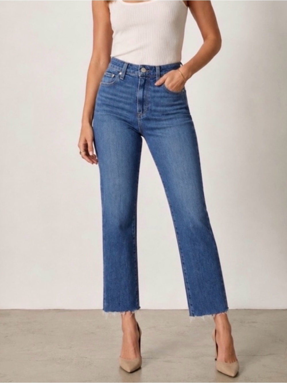 Paige Hoxton slim crop in Ellery Distressed size 26